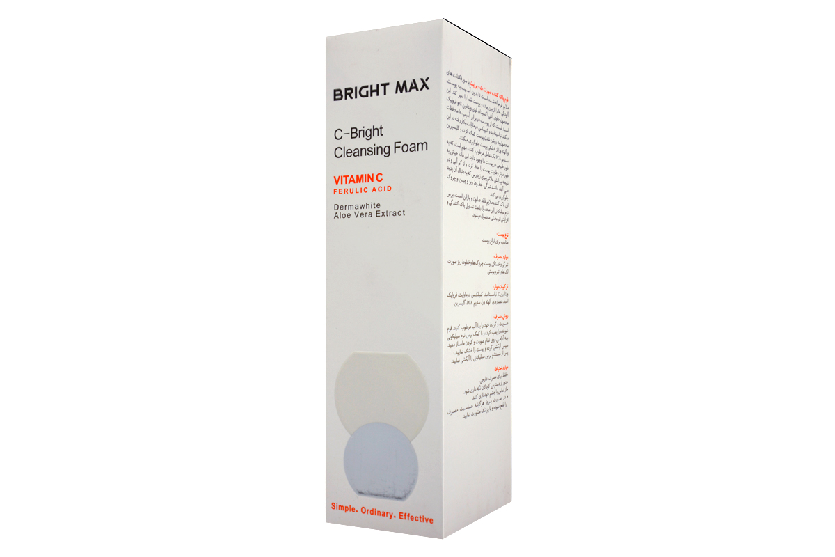 c-bright-cleansing-foam-bright-max-1.jpg فوم پاک کننده صورت ویتامین سی برایت مکس 150 میل - Image 1